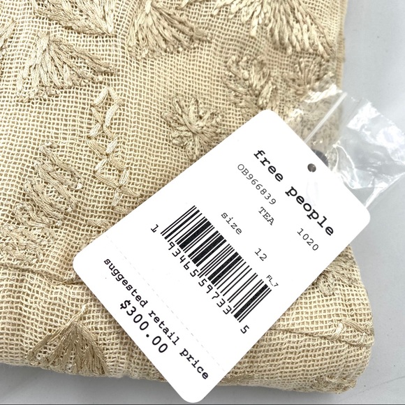 Free People Cleo ivory Embroidered Mini Dress w/ bell sheer sleeves 12 - Picture 3 of 12